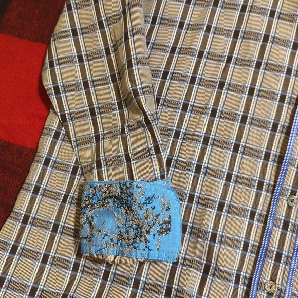 Robert Graham Classic Fit Multicolor Plaid Button Down Shirt Flip Cuff Men's L - Picture 8 of 9